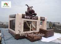 ブラウン犬の膨脹可能な跳躍の家0.45-0.55mmポリ塩化ビニールの防水シートの防水